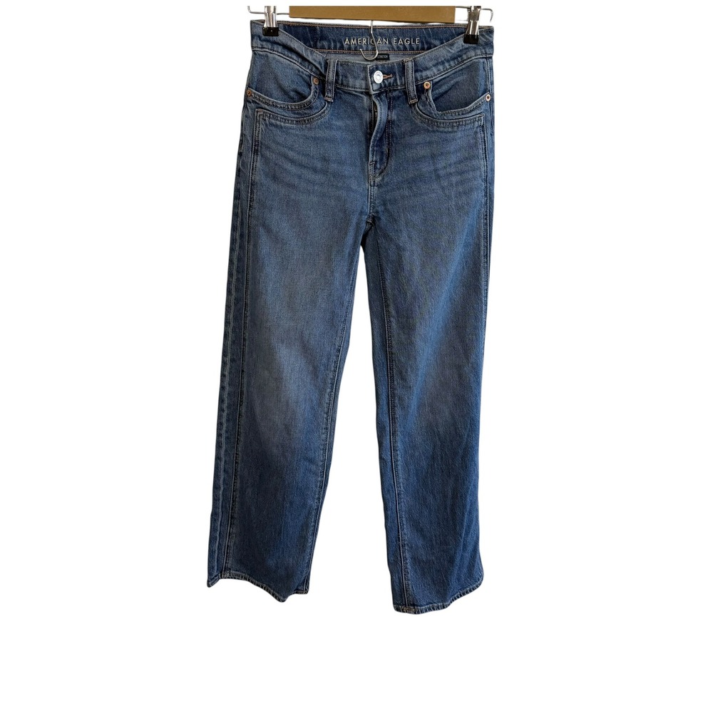 American Eagle Size 0 Stovepipe Jeans Medium Wash Denim Minimalist Casual